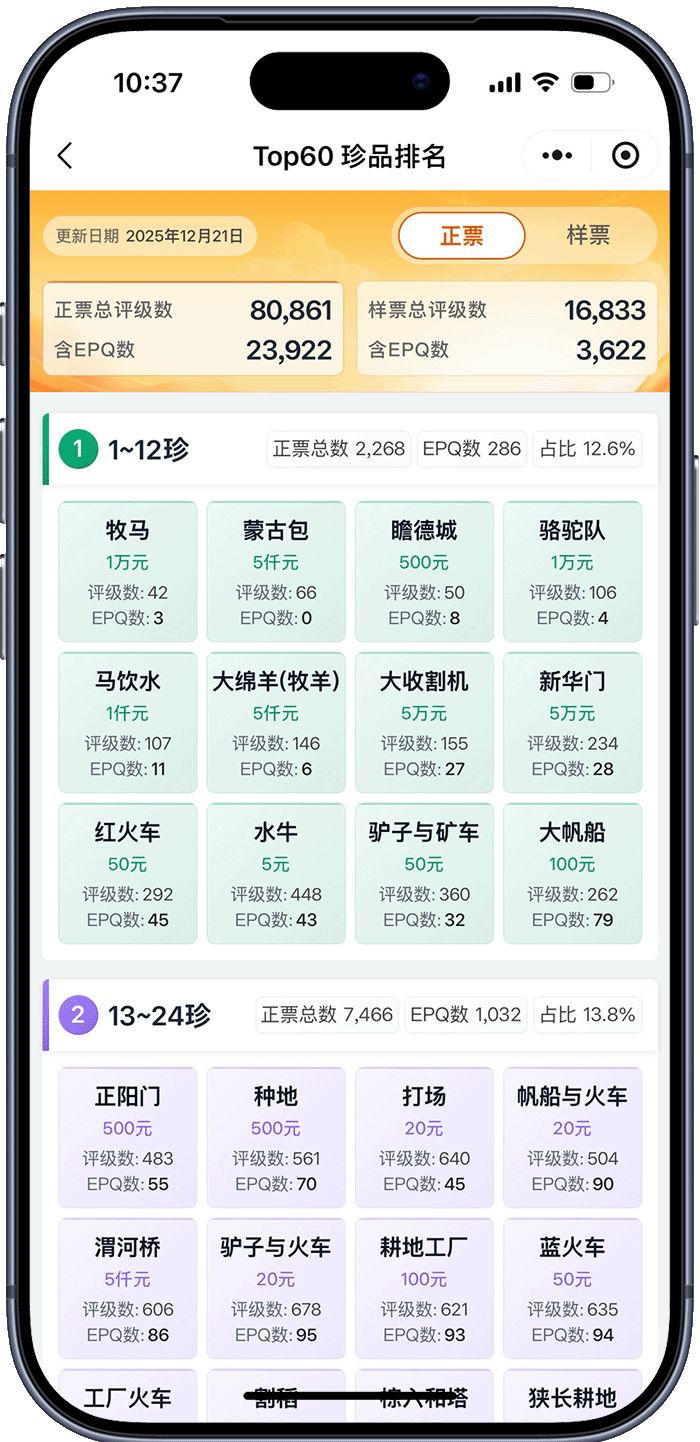 纸币历史成交记录查询界面